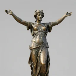 a bronze statue of aphrodite with arms wide open, photorealistic, octane render, trending on cgsociety