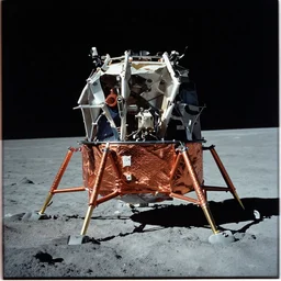 analog photograph of the Apollo Lunar Lander
