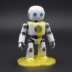 a liquid robot melting like hot wax