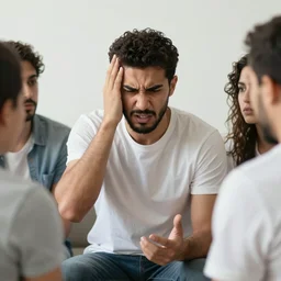 frustrated middle eastern man is angry at his friends
