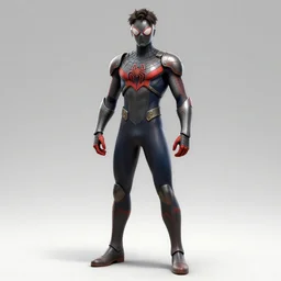 full body concept art portrait of the armored spiderman ultraman gray fox from metal gear cyborg ninja gay japanese - american hybrid as an overwatch video game character by greg tocchini, by james gilleard high quality, cartoon, digital painting, by don bluth and ross tran