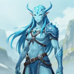 An anime portrait of Ssunbiki as a water atronach from Skyrim, by Stanley Artgerm Lau, WLOP, Rossdraws, James Jean, Andrei Riabovitchev, Marc Simonetti, and Sakimichan, trending on artstation