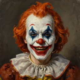digital painting of a hyperdetailed oil grotesque clown portrait by hieronymus bosch, joel peter witkin, annie liebovitz, gustave dore