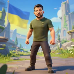 zelensky ukraine in the style of fortnite