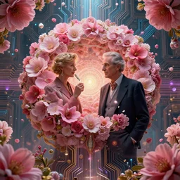 by david lachapelle and benoit b. mandelbrot, visually stunning, cinematic, ultra realistic, hyper realism, 1 2 k, epic, octane render, unreal engine, vfx, maya, a beautiful 🌸 🌼 💮, sure it'll be done to fantasies styles, circuitry, ornate