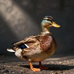 a duck with a choker