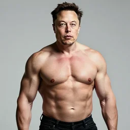 elon musk as a muscular bodybuilder