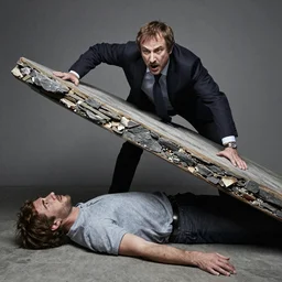 jordan peterson being crushed under a slab representing the weight of his own lies