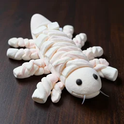 wide shot, tardigrade made of marshmallows, high contrast, 8k, realistic, rich colors