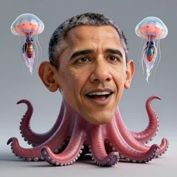 Barack Obama face as Mario , tentacles, unnatural shapes, jellyfish, insect, octane render, 3d digital art by beeple, unreal engine 5, award winning