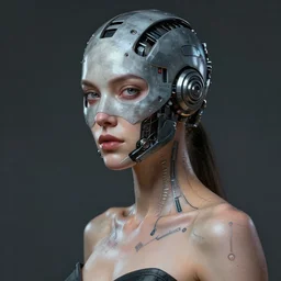 portrait of sexy beautiful woman by pantokrator, head made of mech mask rendered in unreal engine, cyberpunk, scifi nanowires on skin, painted by angus mckie, esao andrews, beksinski, arnold bocklin, arik brauer