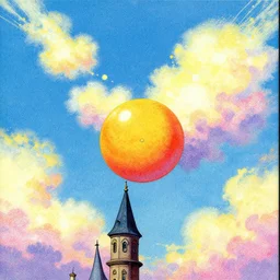 ( ( ( ( ( beautiful starring sky and cloud with dots ) ) ) ) ) by mœbius!!!!!!!!!!!!!!!!!!!!!!!!!!!, overdetailed art, colorful, record jacket