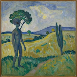 an alien landscape painted by paul cezanne