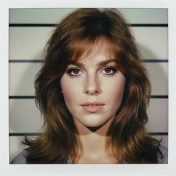 Mugshot Portrait of Janis Joplin, taken in the 1970s, photo taken on a 1970s polaroid camera, grainy, real life, hyperrealistic, ultra realistic, realistic, highly detailed, epic, HD quality, 8k resolution, body and headshot, film still, front facing, front view, headshot and bodyshot, detailed face, very detailed face