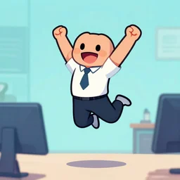 a discord moderator jumping with joy