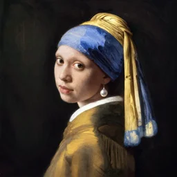 girl with a pearl earring by johannes vermeer, by h r giger, trending on artstation