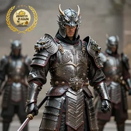 photo of a warrior with metal dragon theme armour, 4 k, hdr, smooth, sharp focus, high resolution, award - winning photo