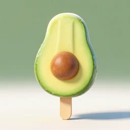 avocado popsicle, egg shape, digital art
