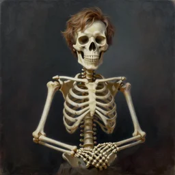 vitalik buterin, money skeleton, painting by grant wood, 3 d rendering by beeple