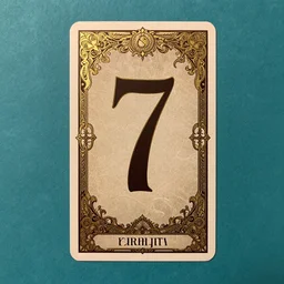 Tarot card, seven of singularities, teal paper, smoke swirls, light Brown color, dark Brown color, ornate, elaborate, intricate gold metallic details, eloquent, full art, asian style inspiration