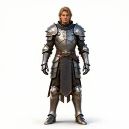 confident battlemage in runed armor, detailed 3d character render, full body, standing, isolated on a pure white background, centered, whole figure in frame, sharp focus, studio lighting