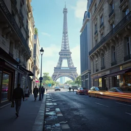 cyberpunk paris streets in 2 0 7 7 by thomaskinkade