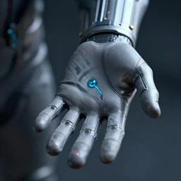 nano tech suit on hand , hyper realistic , scenematic
