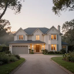 Beautiful soft Photograph estate road in early morning