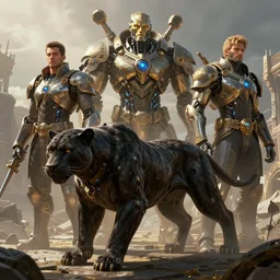 concept art of armored cyborg panther by jama jurabaev and artgerm, cybernetic, robotic details, cryengine, octane render, ornate, epic