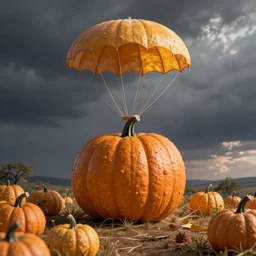 Pumpkin with a parachute