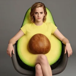 emma watson as an ( ( avocado ) ) chair