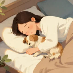 sleeping in the sun with a little pet, created by Mark Keathley