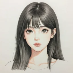 a detailed drawing of a portrait of a young woman in anime style, hd 4 k
