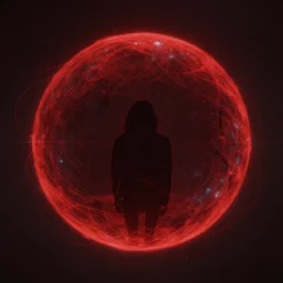 loneliness and fear in a red future sphere reverberation limbo abstract dark highly detailed attestation