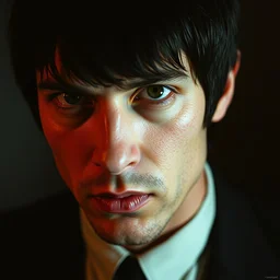 pulp fiction close up portrait photo, of matrix smith, cinematic lighting, sharp focus, close up photo digital colored stipple by edward gorey and guy denning