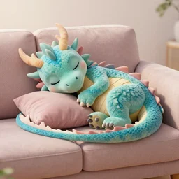 a cute dragon sleeping on a couch, photo studio, trending on artstation, hdr, instagram photo