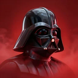 darth vader's head coming out of a red mist, shiny, trending on artstation, profile pic, centered, accurate anatomy, highly detailed, digital art