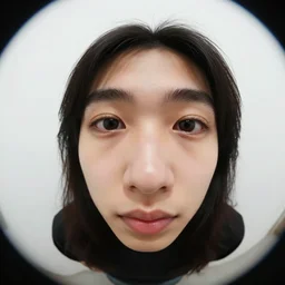 person very close to camera, wideangle fisheye lense photography