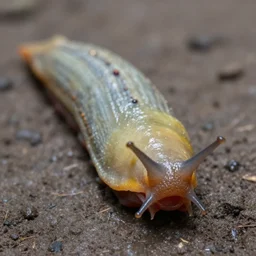 giant slug smiling, high res, closeup, photography,