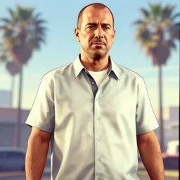 Saul Goodman in GTA V, cover art by Stephen Bliss,