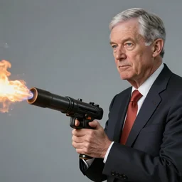 photo of Jerome Powell using a flamethrower, highly-detailed, award-winning