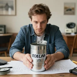 a man in a can with a plan