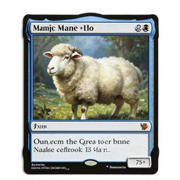 A sheep as a Magic the Gathering card, MTG, card art by Greg Staples