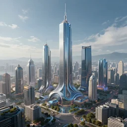 futuristic city, digital art, concept art