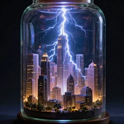 a diorama city inside a glass bottle, Beeple, artstation, hyperrealistic lightning, mysteries, vivid, lucid, amazing, spectacular