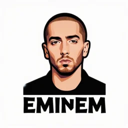 eminem, digital art, iconic icon, 2 d vector logo, cartoon, t - shirt design