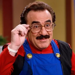 film still of danny devito wearing his glasses as mario in super mario bros movie 1 9 9 3, 4 k