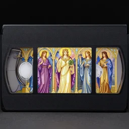 vhs static overlay, seven archangels, vhs, 1 9 9 0, highly realistic, highly detailed, vhs noise static, black and white, vhs glitch