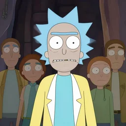 a half body portrait of rick sanchez from rick and morty, high detail, cleary see face, by gaston bussiere, bayard wu, greg rutkowski, odd nerdrum, maxim verehin, dan dos santos, masterpiece, sharp focus, cinematic lightning
