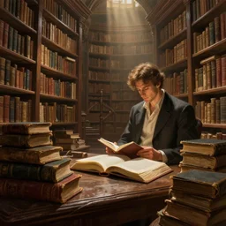 an ancient library filled with old tomes, by greg rutkowski and thomas kinkade, digital art, realistic painting, very detailed, cinematic lighting, volumetric lighting 4 k, octane render, trending on artstation